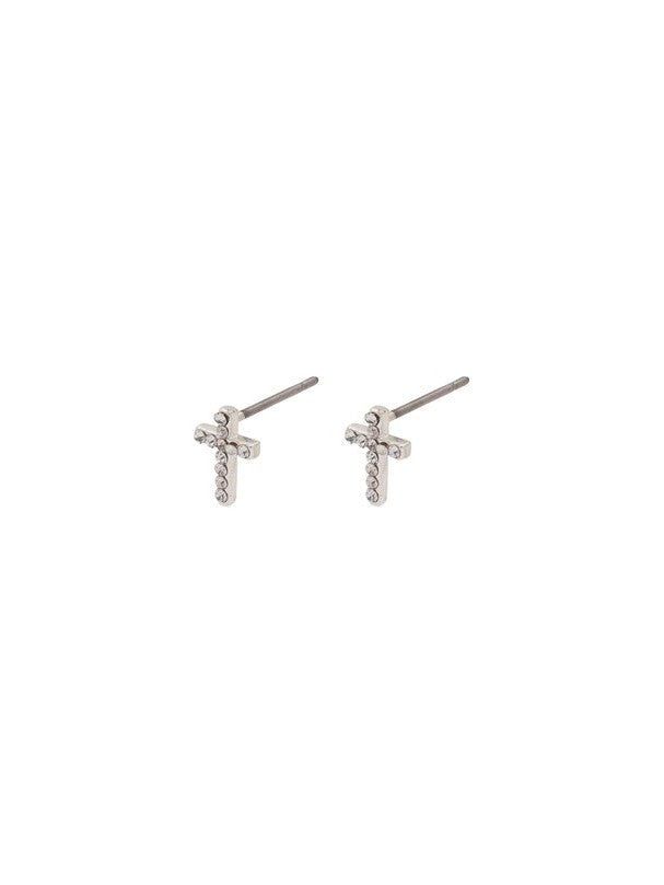PILGRIM Clara Cross Pendant Earrings