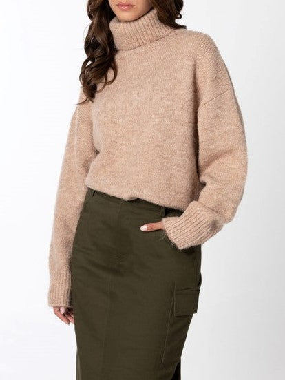 C'EST MOI Knit Turtleneck Long Tunic Sweater