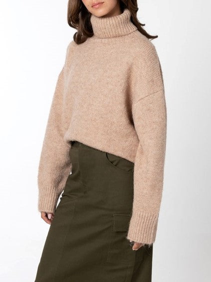 C'EST MOI Knit Turtleneck Long Tunic Sweater