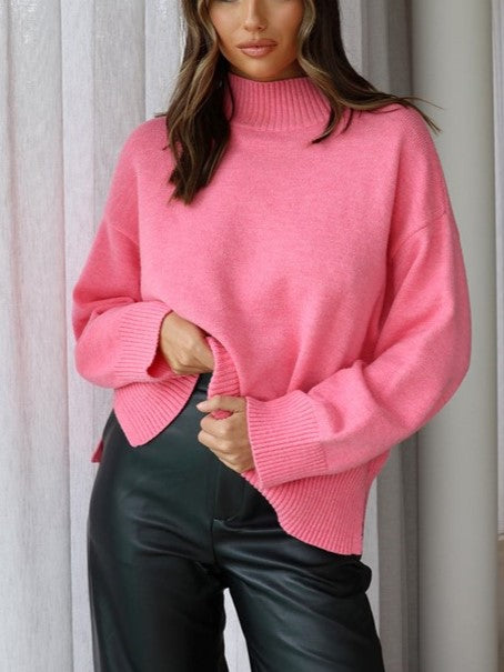 MADISON THE LABEL Sabrina Knit Mock-Neck Sweater