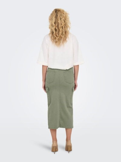 ONLY Lola Cargo Front Slit Midi Skirt