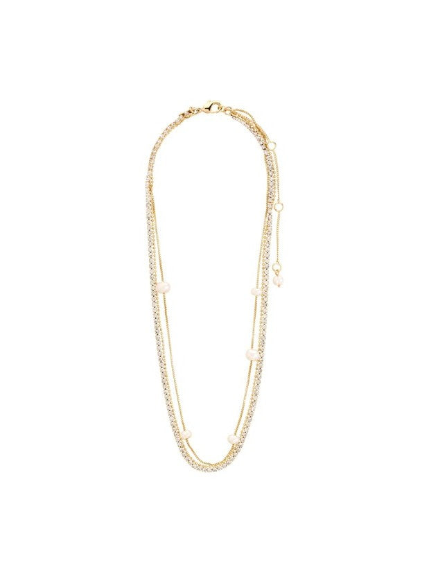 PILGRIM Starlight Crystal + Pearl 3-in-1 Necklace