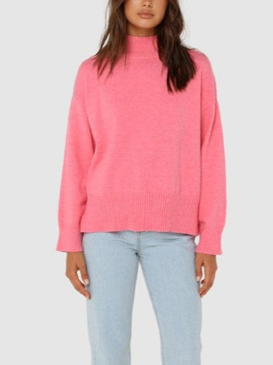 MADISON THE LABEL Sabrina Knit Mock-Neck Sweater