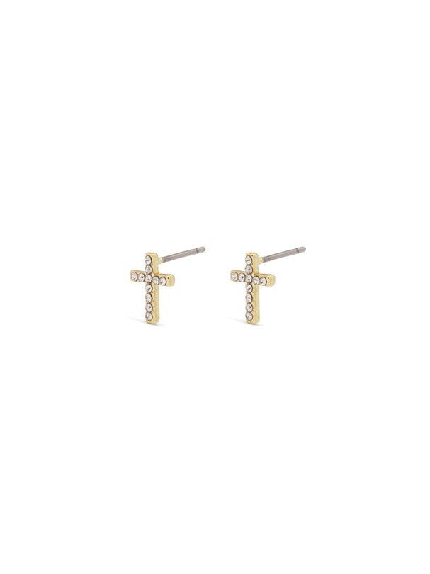 PILGRIM Clara Cross Pendant Earrings
