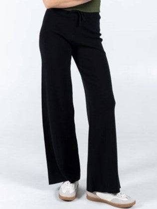 C'EST MOI Knit Tie Front Wide Leg Pant