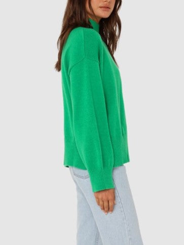 MADISON THE LABEL Sabrina Knit Mock-Neck Sweater