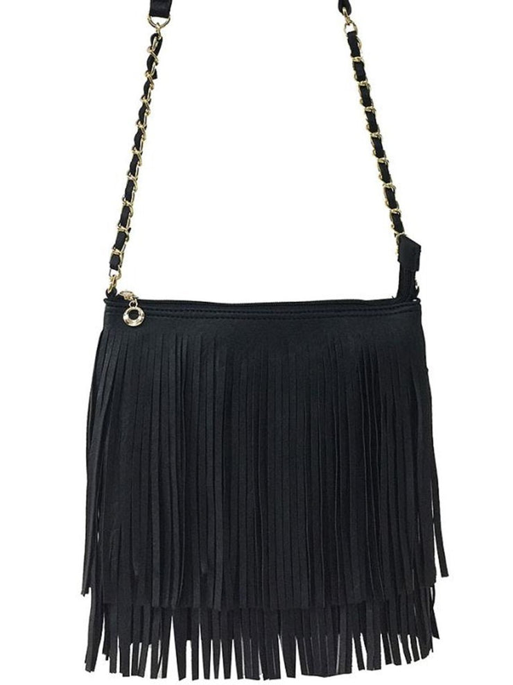 27 Double Layered Fringe Crossbody Bag