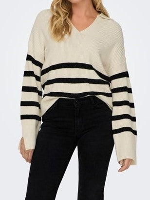 ONLY Meredith V-Neck Collared Sweater