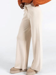 C'EST MOI Knit Tie Front Wide Leg Pant