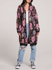 SALTWATER LUXE Emer Long Open Floral Cardigan