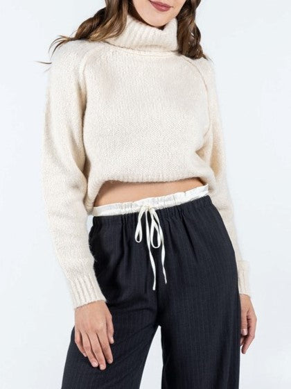 C'EST MOI Knit Crop Turtleneck Sweater