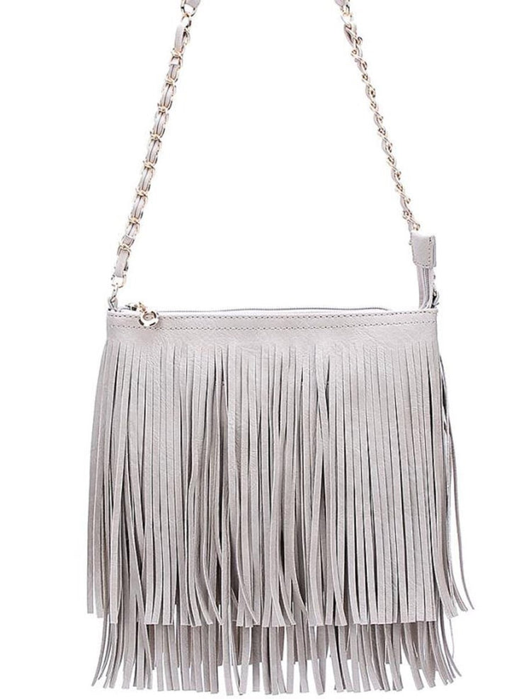 27 Double Layered Fringe Crossbody Bag