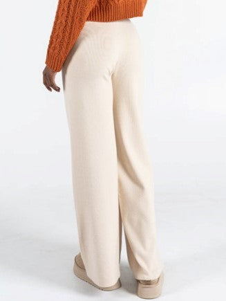 C'EST MOI Knit Tie Front Wide Leg Pant