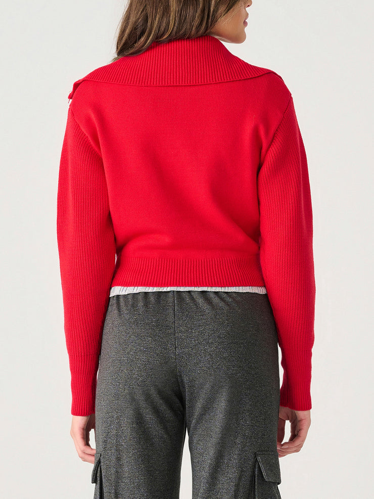 DEX Half Zip Textured Knit Sweater