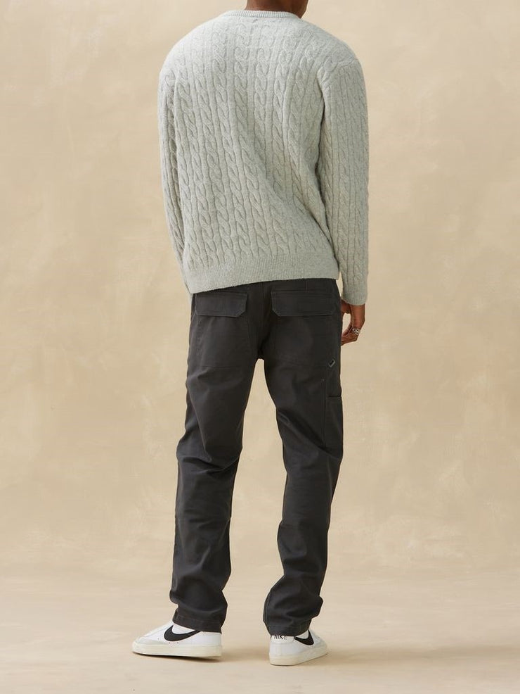 KUWALLA Braided Cable Knit Crewneck Sweater (Unisex)