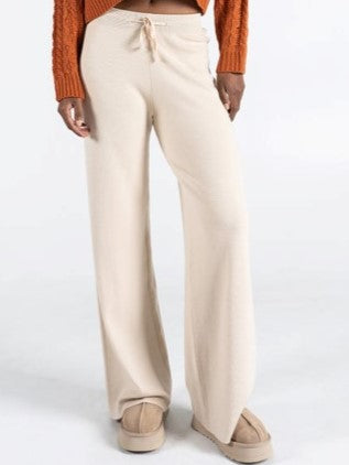 C'EST MOI Knit Tie Front Wide Leg Pant