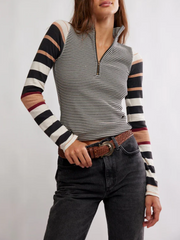 FREE PEOPLE Avery Zip Up Top