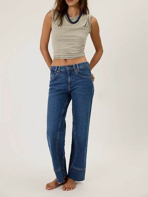 FREE PEOPLE Risk Taker Mid-Rise Straight