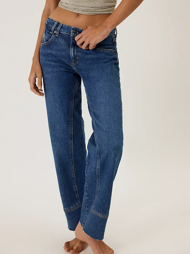 FREE PEOPLE Risk Taker Mid-Rise Straight