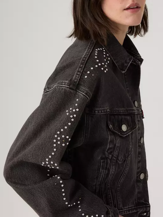 LEVI'S Shrunken 90's No Pleat Bejeweled Trucker Jacket