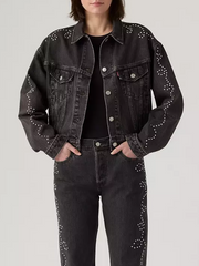 LEVI'S Shrunken 90's No Pleat Bejeweled Trucker Jacket
