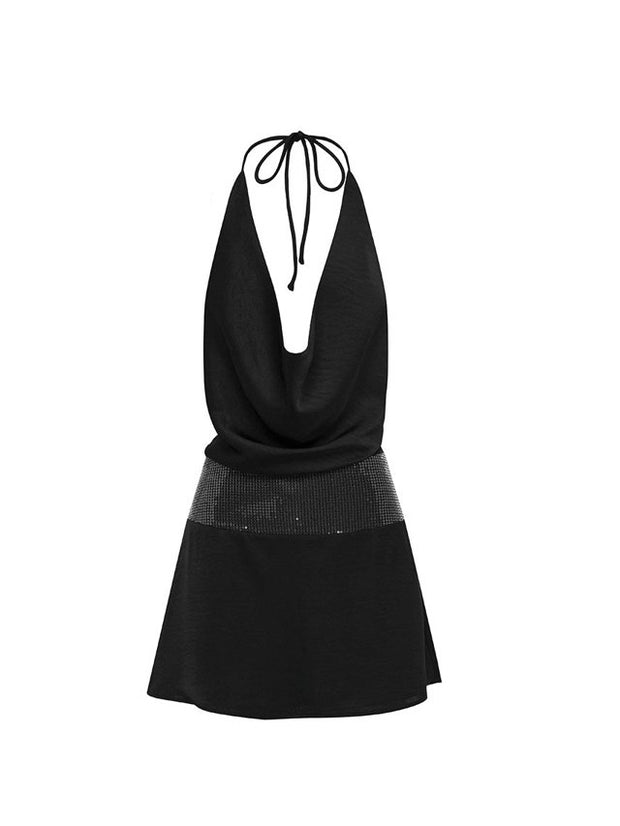 RUNAWAY THE LABEL Novalie Halter Cowl Mini Dress