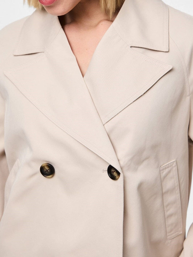 PIECES Scarlett Cropped Trench Coat