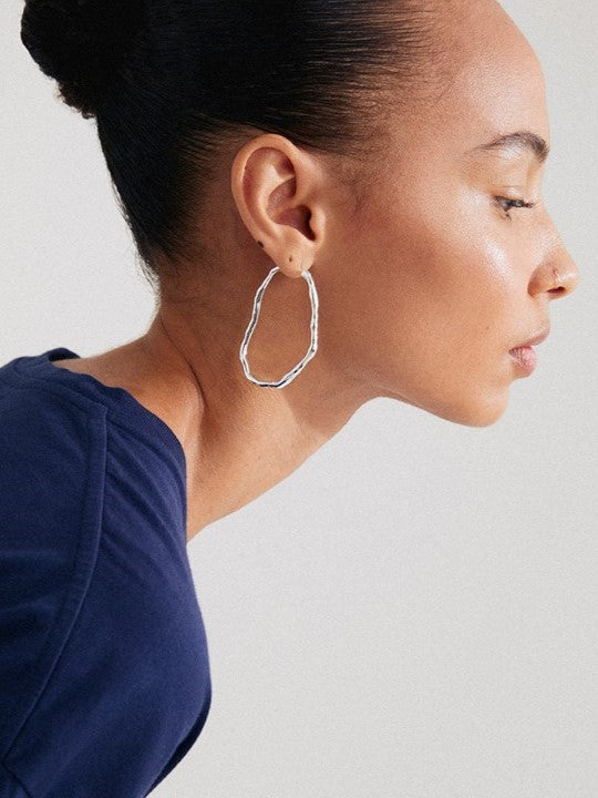 PILGRIM Light Wavy Large Hoop Earrings