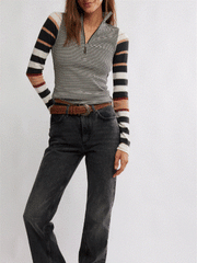 FREE PEOPLE Avery Zip Up Top