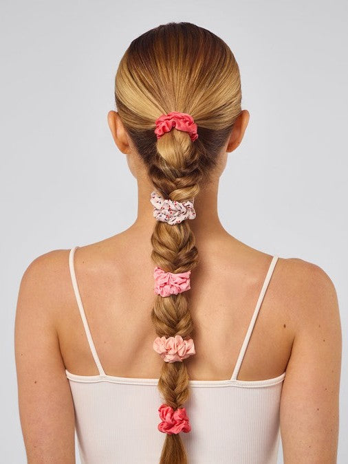 KITSCH Ruched Satin Scrunchie 5pc Set