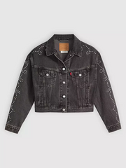 LEVI'S Shrunken 90's No Pleat Bejeweled Trucker Jacket