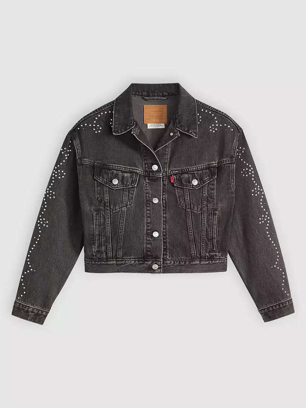 LEVI'S Shrunken 90's No Pleat Bejeweled Trucker Jacket