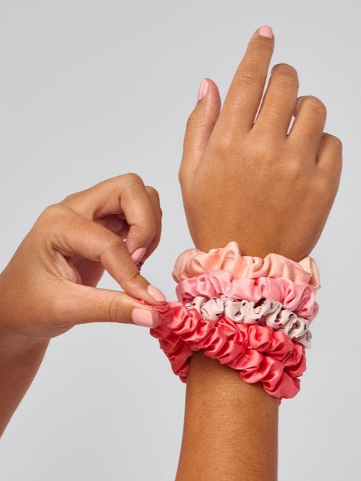 KITSCH Ruched Satin Scrunchie 5pc Set