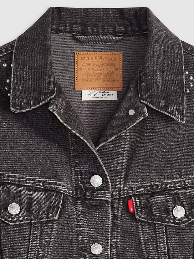 LEVI'S Shrunken 90's No Pleat Bejeweled Trucker Jacket