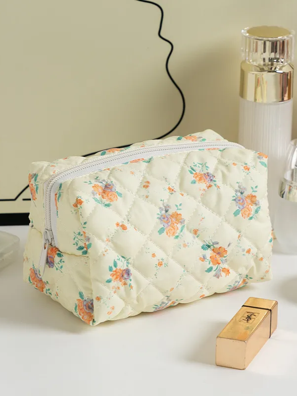 27 Quilted Patterned Cosmetic Pouch