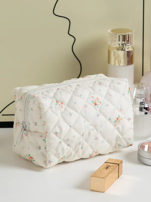 27 Quilted Patterned Cosmetic Pouch