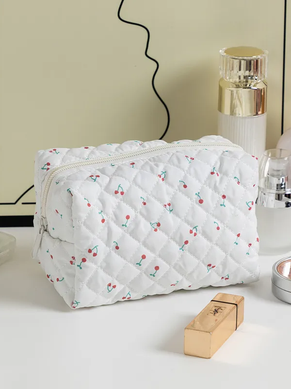 27 Quilted Patterned Cosmetic Pouch