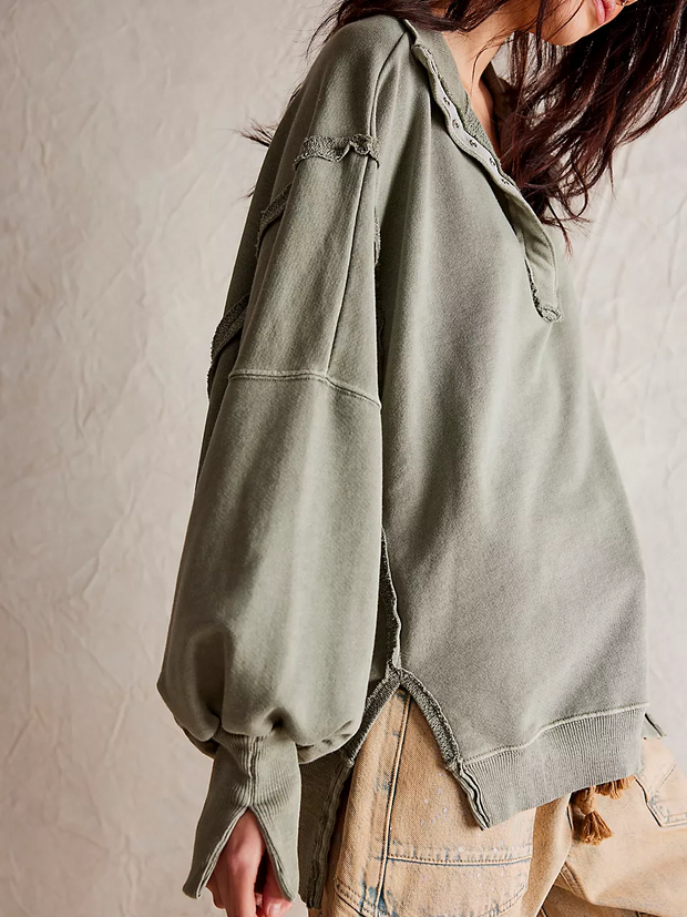 FREE PEOPLE Camden Henley Sweatshirt