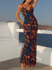RUNAWAY THE LABEL Brigette Cowl Cross Back Maxi Dress