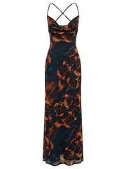 RUNAWAY THE LABEL Brigette Cowl Cross Back Maxi Dress