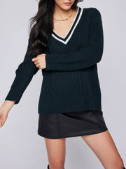 GENTLE FAWN Kyla V-Neck Varsity Sweater