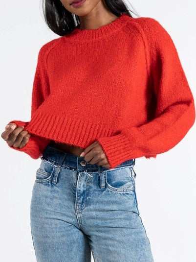 C'EST MOI Crop Knit Crewneck Sweater