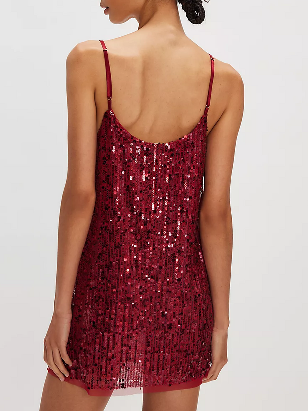 FREE PEOPLE Midnight Kiss Mini Slip Dress