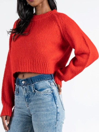 C'EST MOI Crop Knit Crewneck Sweater