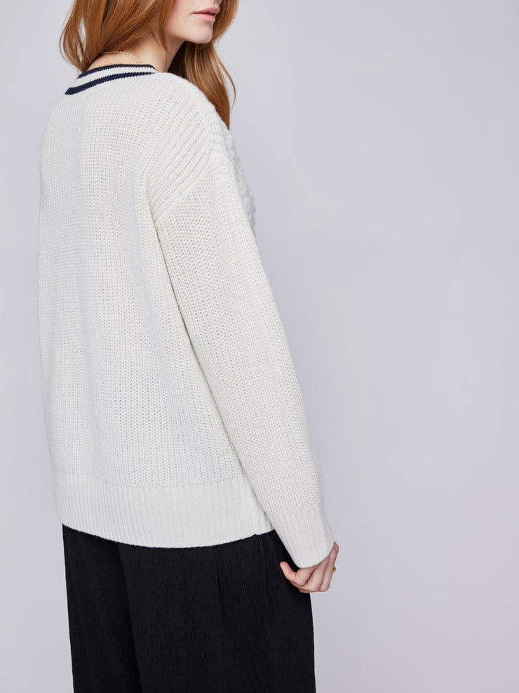 GENTLE FAWN Kyla V-Neck Varsity Sweater