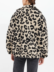 BRUNETTE THE LABEL Leopard Sherpa Jacket