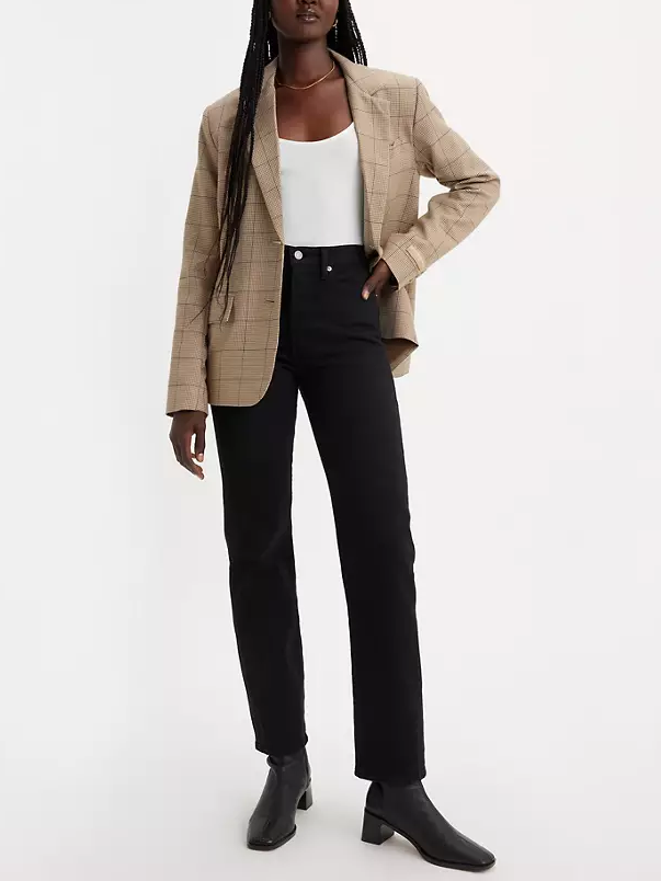 LEVI S Wedgie Straight Leg Jean Black Sprout 27 Boutique