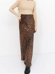 27 Elastic Waist Leopard Maxi Skirt