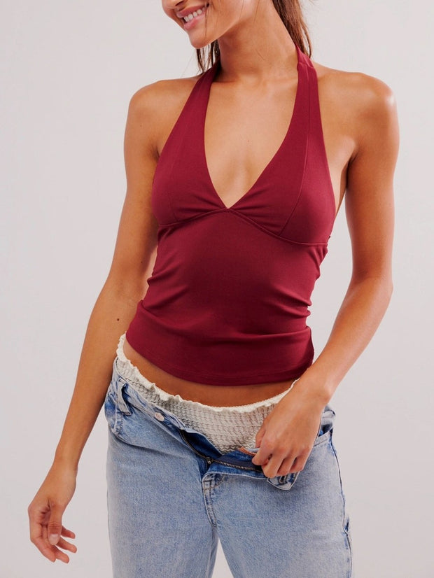 FREE PEOPLE Still Here Halter Cami