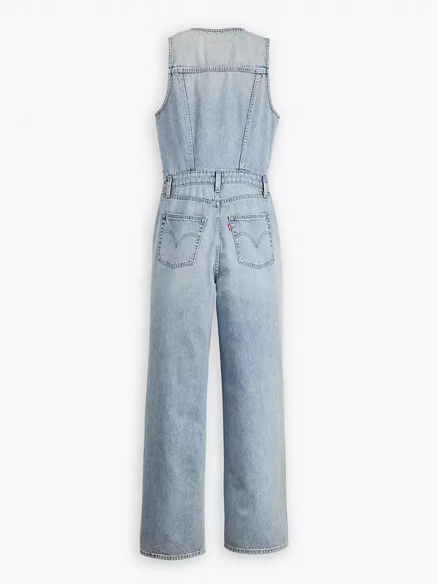 LEVI'S Denim Vest Wide Leg Jumpsuit